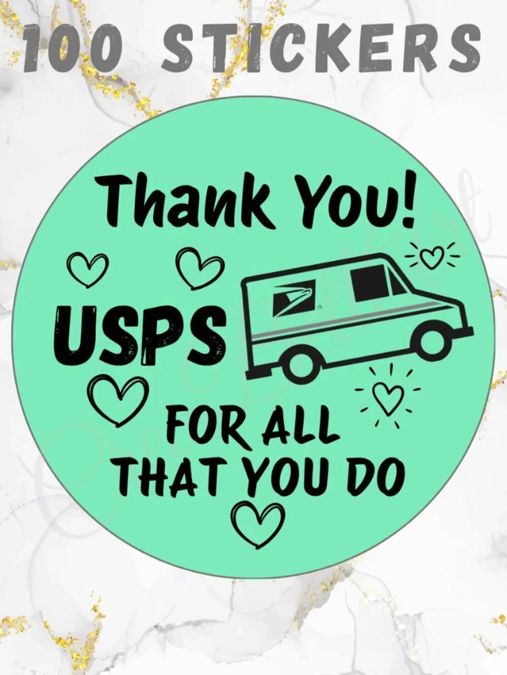 100 USPS Thank you Stickers  Thermal Stickers 2 inch